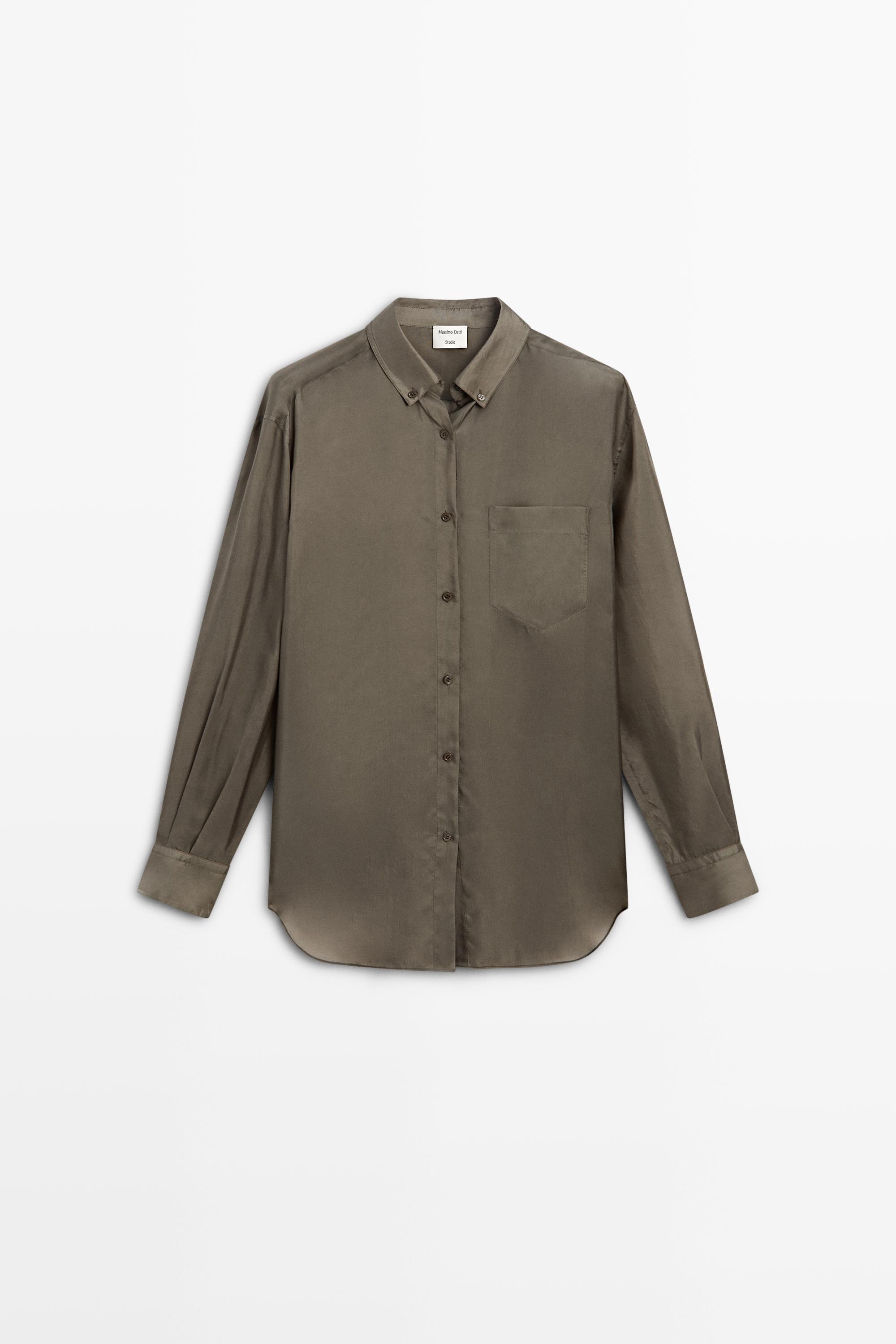 Chemise fluide satinée à poche - STUDIO